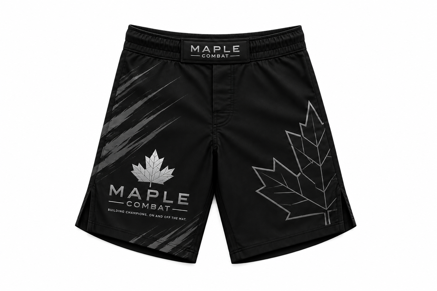 Maple Combat fight shorts brushstroke