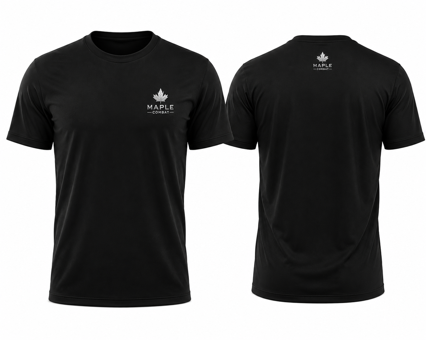 Maple Combat training tee chest logo