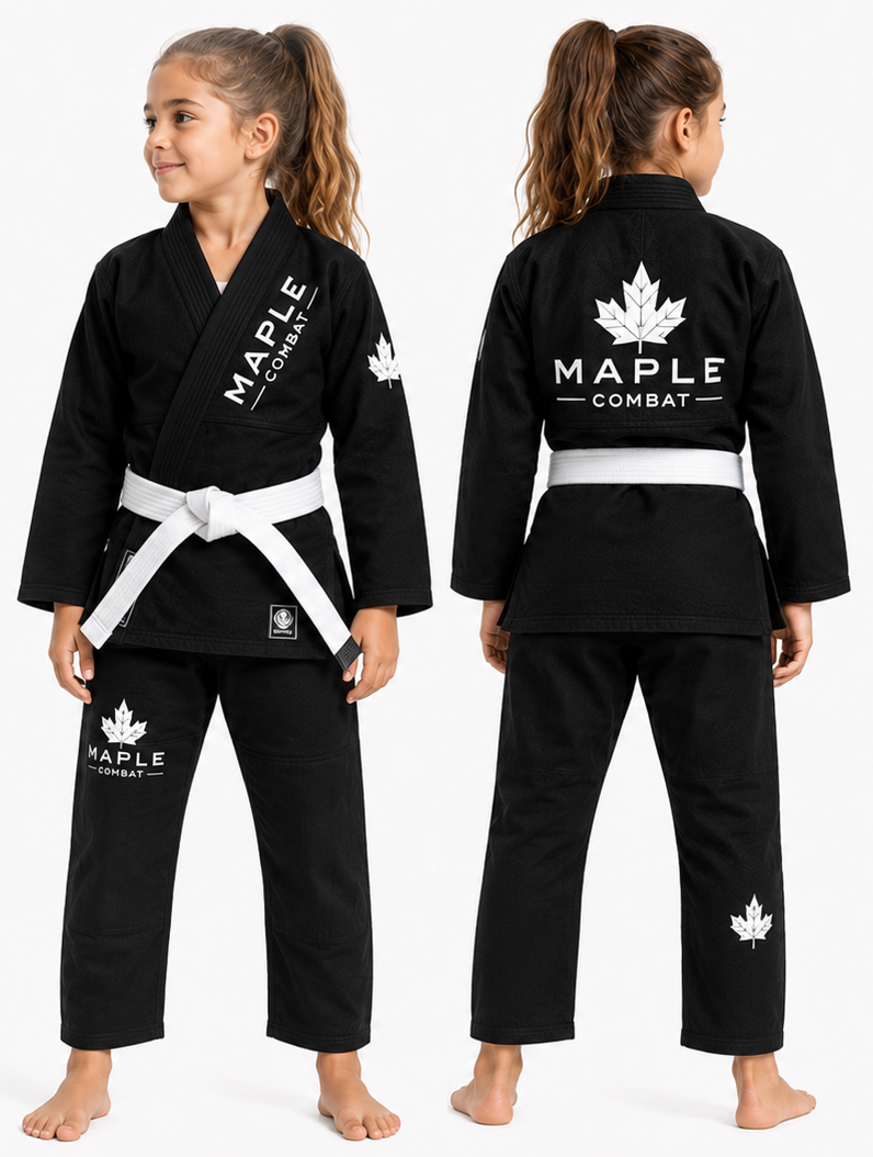 Maple Combat youth black gi for girls
