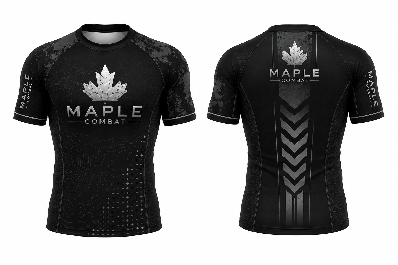 Maple Combat short sleeve rash guard topo